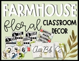 Editable Farmhouse Floral Classroom Decor Bundle