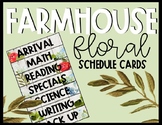 Editable Farmhouse Floral Schedule Cards
