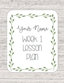 Preview of Editable Farmhouse Lesson Plan Template