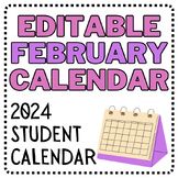 February 2024 Calendar | Editable February Calendar | Stud