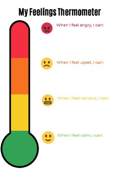 Editable Feelings Thermometer by Miss Watson Teaches | TPT