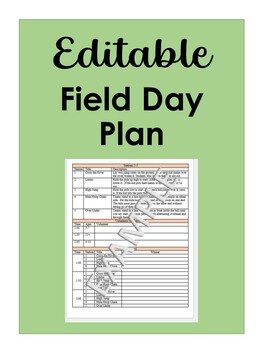 Preview of Editable Field Day Plan