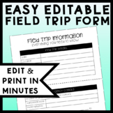 Editable Field Trip Form | Field Trip Permission Slip