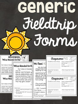 Preview of Editable Field Trip Forms - Permission Slips, Chaperone Letter, Planning