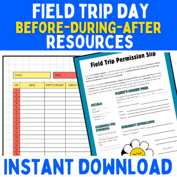 Preview of EDITABLE Field Trip Forms: Permission slip, Planner, Chaperone letter, Badges...
