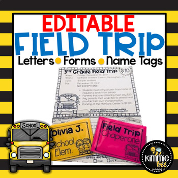 Preview of Editable Field Trip Letter and Forms