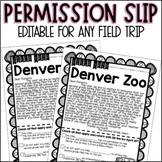 Editable Field Trip Permission Slip