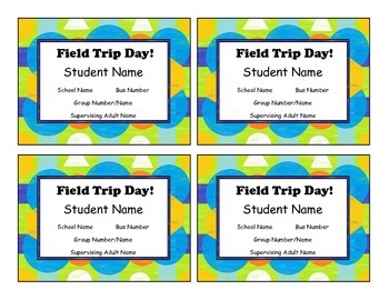Preview of Editable Field Trip Tags