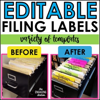 Preview of Editable Filing Cabinet Labels/Strips