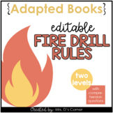 Editable Fire Drill Adapted Books [ Level 1 and Level 2 ] 