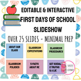 Editable First Day of School Slideshow - Pastel Border for