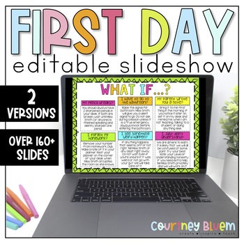 Preview of Editable First Day of School and Open House Slideshow