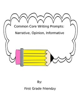 Preview of Editable First Grade Common Core Writing Prompts