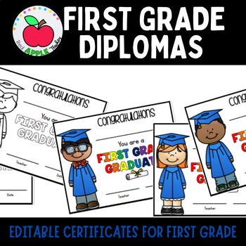 Preview of Editable First Grade Diploma