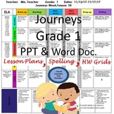 Editable First Grade Journeys Lesson Plans Bundle with Spe