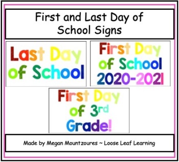 Preview of Editable First/Last Day of School Signs