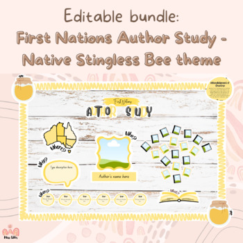 Preview of Editable First Nations Author Study bundle - Native Stingless Bee - utiful theme