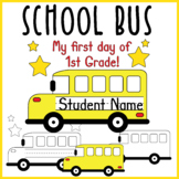 Editable First day of School Coloring pages, School Bus Co