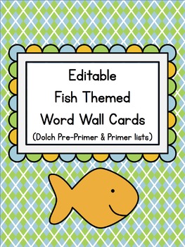 Preview of Editable Fish Word Wall Set