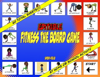 Preview of Editable Fitness The Board Game - Distance Learning