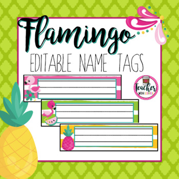 Preview of Editable Flamingo Nametags