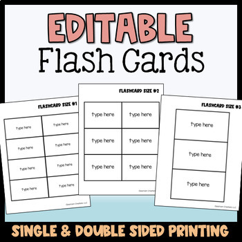 Preview of Editable Flash Cards