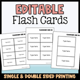Editable Flash Cards