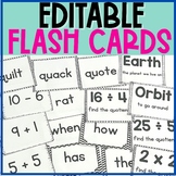 Editable Flash Card Templates {Auto-Fill 48 Cards!} Perfec