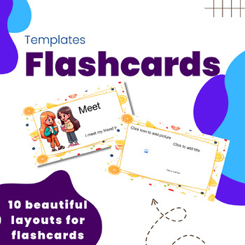 Preview of Editable Flashcard Template - 10 different designs