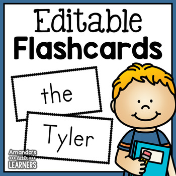 Preview of Editable Flashcard Template