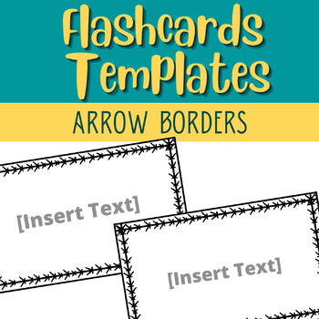 Preview of Editable Flashcards Template | Arrow Borders | 5 Sizes | #1
