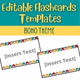 Editable Flashcards Template | Boho Theme | Boho Borders |