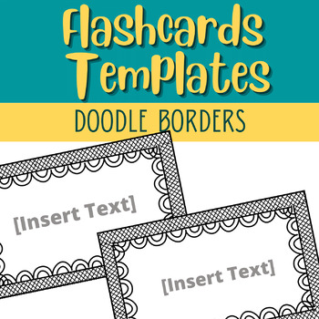 Preview of Editable Flashcards Template | Doodle Borders | 5 Sizes | #1