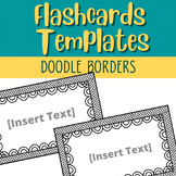 Editable Flashcards Template | Doodle Borders | 5 Sizes | #1