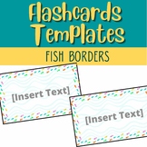 Editable Flashcards Template | Fish Theme | Fish Borders |
