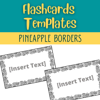 Preview of Editable Flashcards Template | Pineapple Borders | 5 Sizes