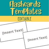 Editable Flashcards Template | Plain Flash cards | 5 Sizes