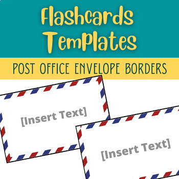 Preview of Editable Flashcards Template | Post Office Envelope Borders | 5 Sizes