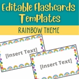 Editable Flashcards Template | Rainbow Theme | Rainbow Bor
