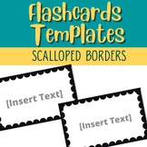 Editable Flashcards Template | Scalloped Borders | 5 Sizes