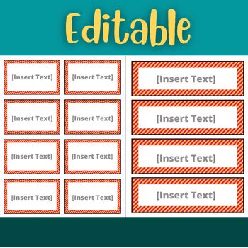 Stripes Bordered Flash cards Template - Free Printable Download