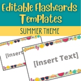 Editable Flashcards Template | Summer Theme | Summer Borde