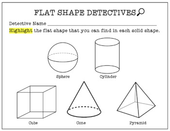 Preview of Editable Flat Shape Detectives Worksheet