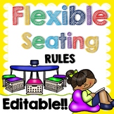 Editable Flexible Seating Rules Posters | Flexible Seat Ex