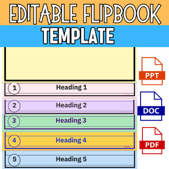 Preview of Editable Flip Book Template for ANY Subject