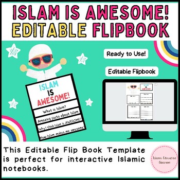 Preview of Editable Flip Book Template for Islamic Lessons