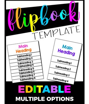 Editable Flip Book Template By Creative Classroom Activities Tpt