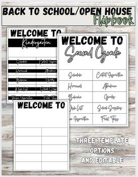 Preview of Editable Flipbook Back to School