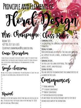 Preview of Editable Floral Design Syllabus
