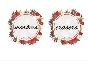 Preview of Editable Floral Labels (round)